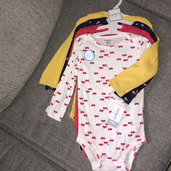 Carter's Other - NWT Carters 🚒🚜4 pack long sleeved onesies 🚜 🚒